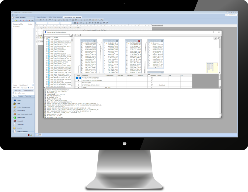 Report Designer in Monitor Report Designer in Monitor